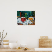 Paul Cezanne - Stilleven met Cherries en perachs Poster (Keuken)