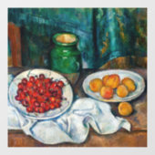 Paul Cezanne - Stilleven met Cherries en perachs Raamsticker (Vel)