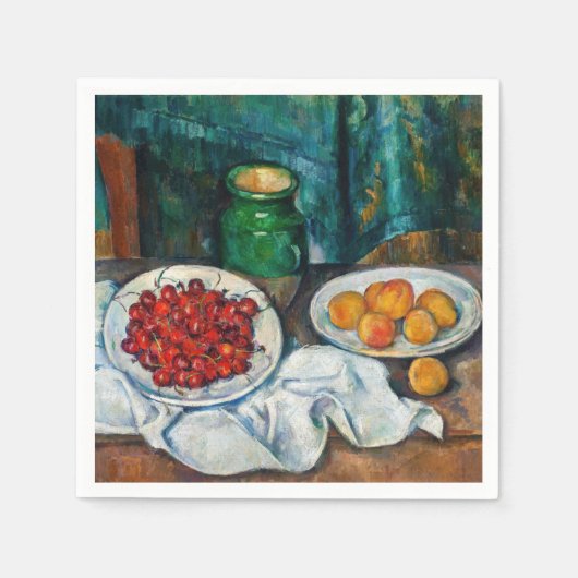 Paul Cezanne - Stilleven met Cherries en perachs Servet (Voorkant)