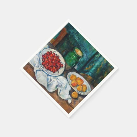 Paul Cezanne - Stilleven met Cherries en perachs Servet (Hoek)