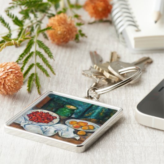 Paul Cezanne - Stilleven met Cherries en perachs Sleutelhanger (Zijkant)