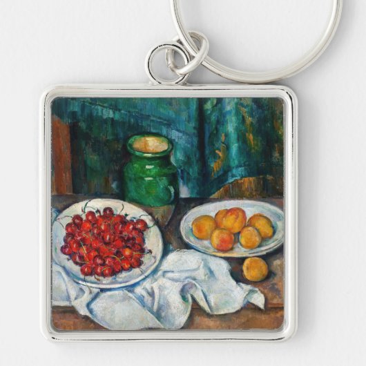 Paul Cezanne - Stilleven met Cherries en perachs Sleutelhanger (Voorkant)