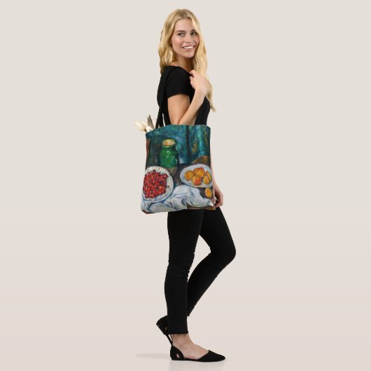 Paul Cezanne - Stilleven met Cherries en perachs Tote Bag (Op model)
