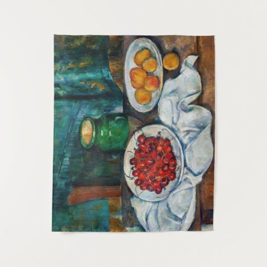 Paul Cezanne - Stilleven met Cherries en perachs Wandkleed (Voorkant)