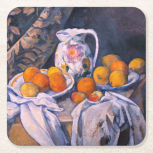 Paul Cezanne - Stilleven met een gordijn Kartonnen Onderzetters