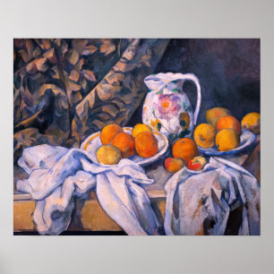 Paul Cezanne - Stilleven met een gordijn Poster