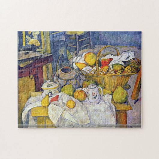 Paul Cezanne - Stilleven met fruitmandje Legpuzzel (Horizontaal)
