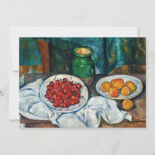 Paul Cezanne - Stilleven met kersen en perziken Bedankkaart