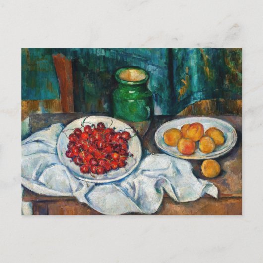 Paul Cezanne - Stilleven met kersen en perziken Briefkaart (Voorkant)
