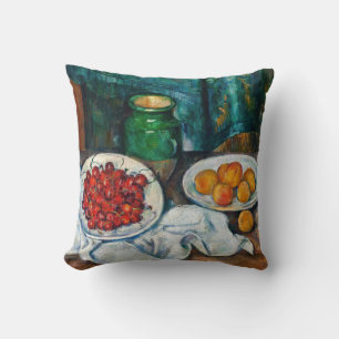 Paul Cezanne - Stilleven met kersen en perziken Kussen