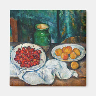 Paul Cezanne - Stilleven met kersen en perziken Magneet