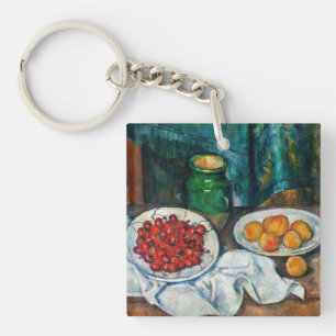 Paul Cezanne - Stilleven met kersen en perziken Sleutelhanger