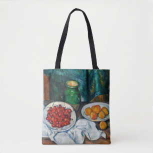 Paul Cezanne - Stilleven met kersen en perziken Tote Bag