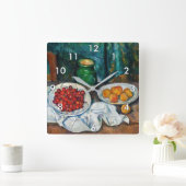 Paul Cezanne - Stilleven met kersen en perziken Vierkante Klok (Huis)