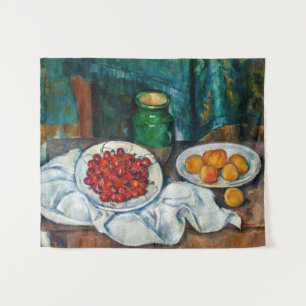 Paul Cezanne - Stilleven met kersen en perziken Wandkleed