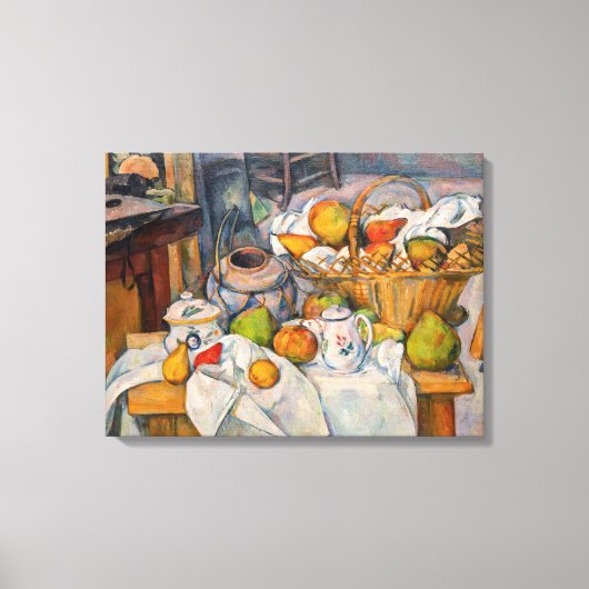 Paul Cezanne - Stilleven met mand Canvas Afdruk (Voorkant)