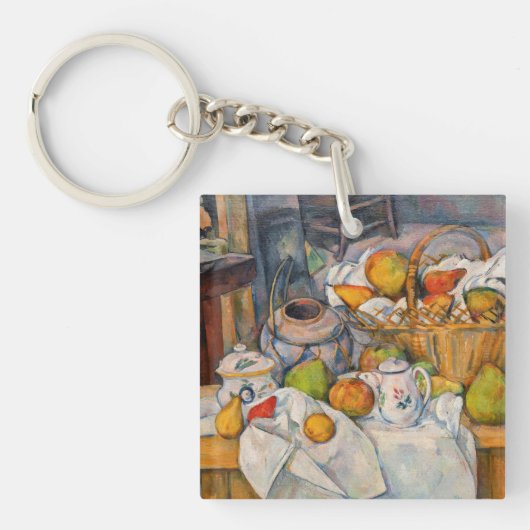Paul Cezanne - Stilleven met mand Sleutelhanger (Voorkant)