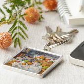 Paul Cezanne - Stilleven met mand Sleutelhanger (Zijkant)