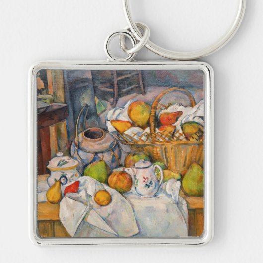 Paul Cezanne - Stilleven met mand Sleutelhanger (Voorkant)
