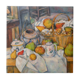 Paul Cezanne - Stilleven met mand Tegeltje