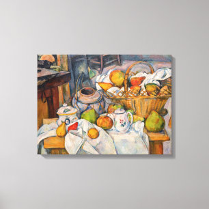 Paul Cezanne - Stilleven met mandje Canvas Afdruk
