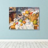 Paul Cezanne - Stilleven met mandje Canvas Afdruk (Insitu (Houten vloer))