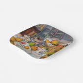 Paul Cezanne - Stilleven met mandje Papieren Bordje (Gebogen)