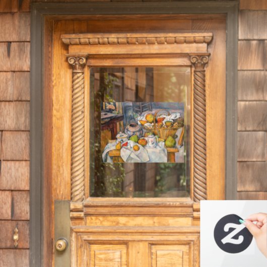 Paul Cezanne - Stilleven met mandje Raamsticker (Huis Deur)