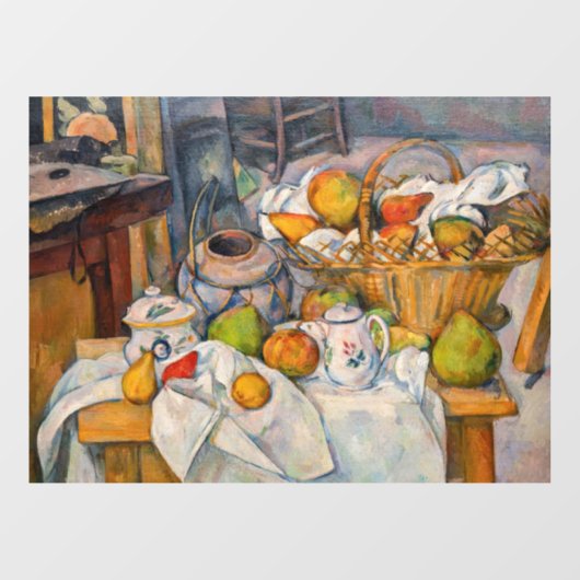 Paul Cezanne - Stilleven met mandje Raamsticker (Vel)