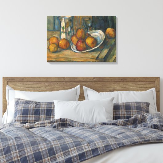 Paul Cezanne - Stilleven met Melk Jug en Fruit Canvas Afdruk (Insitu (Slaapkamer))