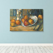 Paul Cezanne - Stilleven met Melk Jug en Fruit Canvas Afdruk (Insitu (Houten vloer))