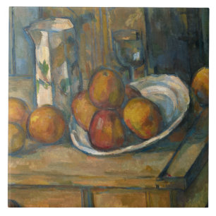 Paul Cezanne - Stilleven met Melk Jug en Fruit Tegeltje