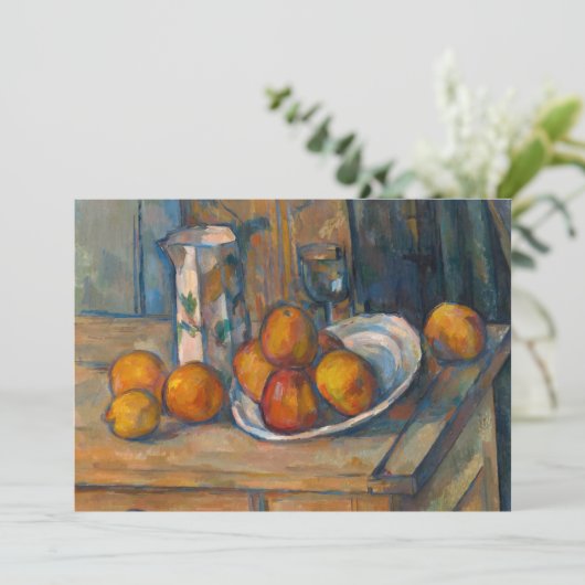Paul Cezanne - Stilleven met melkkan en fruit Bedankkaart (Staand voorkant)