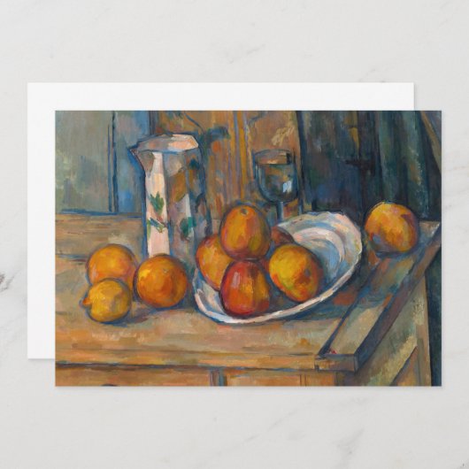 Paul Cezanne - Stilleven met melkkan en fruit Bedankkaart (Voorkant / Achterkant)