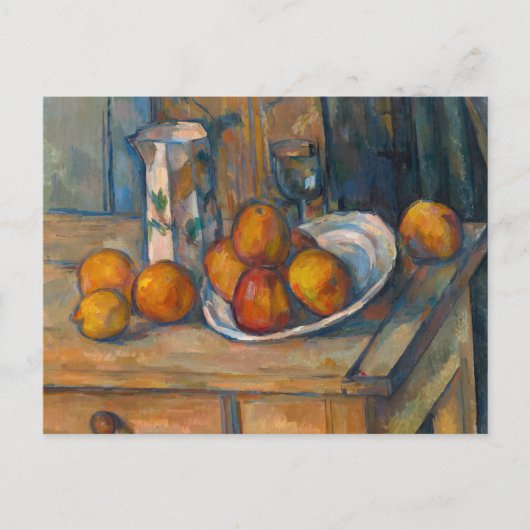 Paul Cezanne - Stilleven met melkkan en fruit Briefkaart (Voorkant)