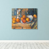 Paul Cezanne - Stilleven met melkkan en fruit Canvas Afdruk (Insitu (Houten vloer))