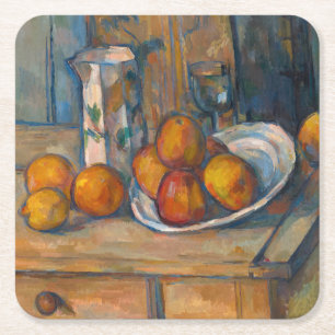 Paul Cezanne - Stilleven met melkkan en fruit Kartonnen Onderzetters