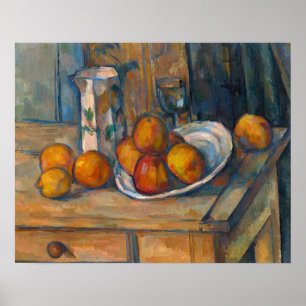 Paul Cezanne - Stilleven met melkkan en fruit Poster