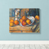 Paul Cezanne - Stilleven met Milk Jug en Fruits Canvas Afdruk (Insitu (Houten vloer))