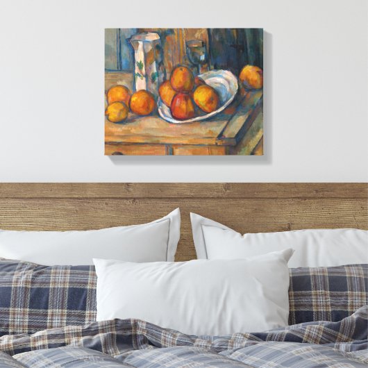 Paul Cezanne - Stilleven met Milk Jug en Fruits Canvas Afdruk (Insitu (Slaapkamer))