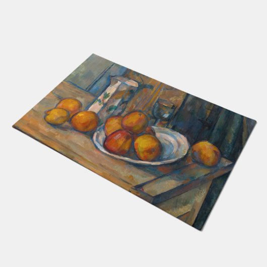 Paul Cezanne - Stilleven met Milk Jug en Fruits Deurmat (Schuin)