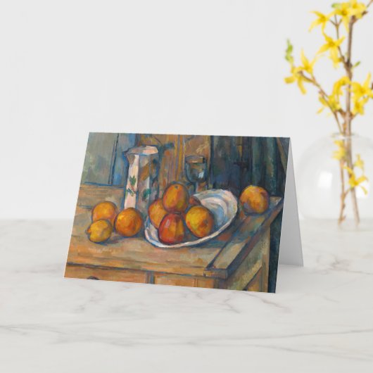 Paul Cezanne - Stilleven met Milk Jug en Fruits Kaart (Gele Bloem)