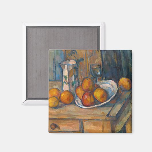 Paul Cezanne - Stilleven met Milk Jug en Fruits Magneet (Voorkant / Achterkant)