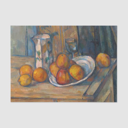 Paul Cezanne - Stilleven met Milk Jug en Fruits Tissuepapier (Voorkant)