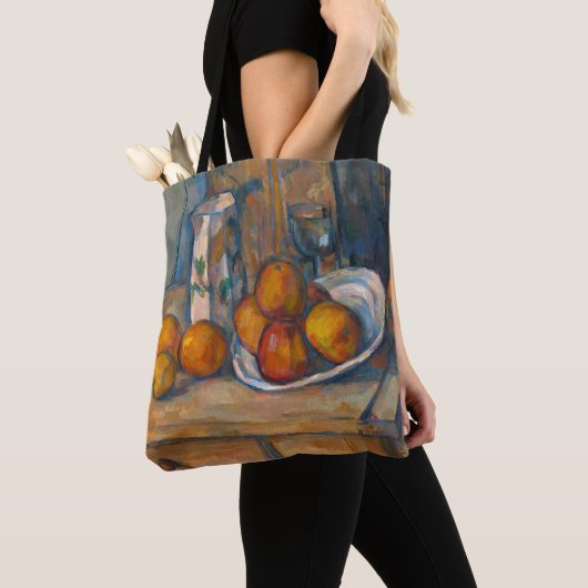 Paul Cezanne - Stilleven met Milk Jug en Fruits Tote Bag (Dichtbij)