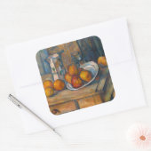 Paul Cezanne - Stilleven met Milk Jug en Fruits Vierkante Sticker (Envelop)