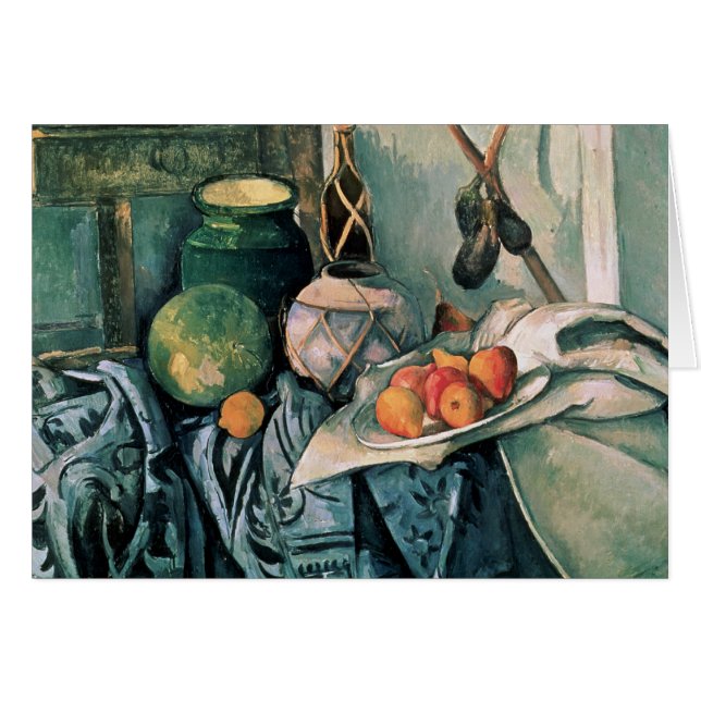 Paul Cezanne | Stilleven met Pitcher en Aubergi (Voorkant Horizontaal)