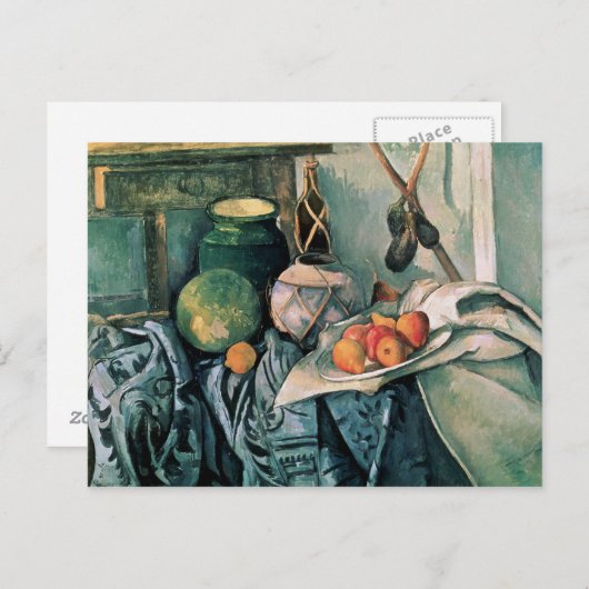 Paul Cezanne | Stilleven met Pitcher en Aubergi Briefkaart (Voorkant / Achterkant)