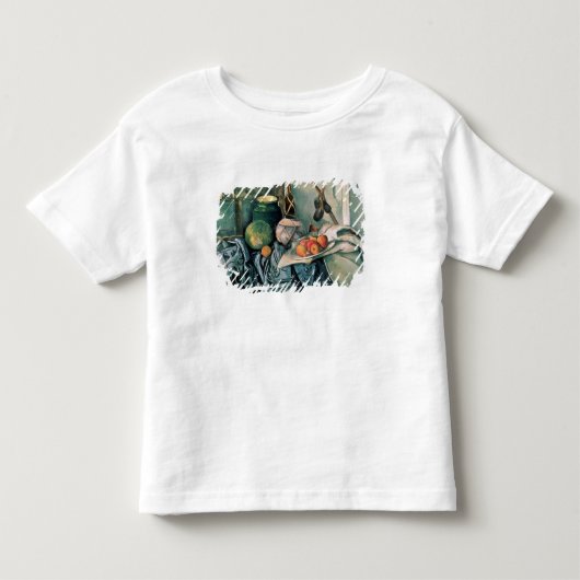 Paul Cezanne | Stilleven met Pitcher en Aubergi Kinder Shirts (Voorkant)