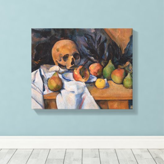 Paul Cezanne - Stilleven met schedel Canvas Afdruk (Insitu (Houten vloer))